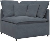 vidaXL Modulaire hoekbank met kussens 100 cm donkergrijs
