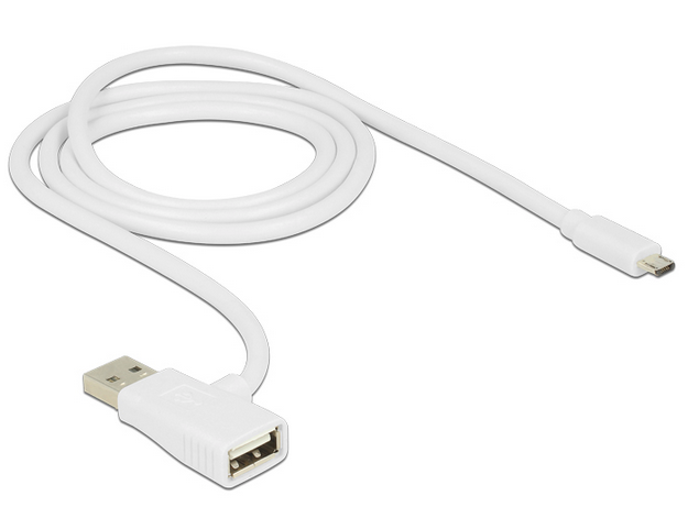 DeLOCK USB 2.0 A/USB 2.0A 1m - Wit
