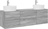 vidaXL Badkamerkastenset 3 st Grijs Sonoma 161.5 x 44.5 x 82 cm