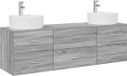 vidaXL Badkamerkastenset 3 st Grijs Sonoma 161.5 x 44.5 x 82 cm
