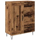 vidaXL Dressoir met lade Oudhout 69,5 x 34 x 90 cm Geconstrueerd hout