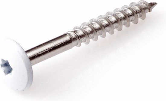 Hoenderdaal Fasteners Hoenderdaal HPL Schroef RVS-A2 Torx TX20 Crèmewit RAL9001 4.8x60 | 100 stuks