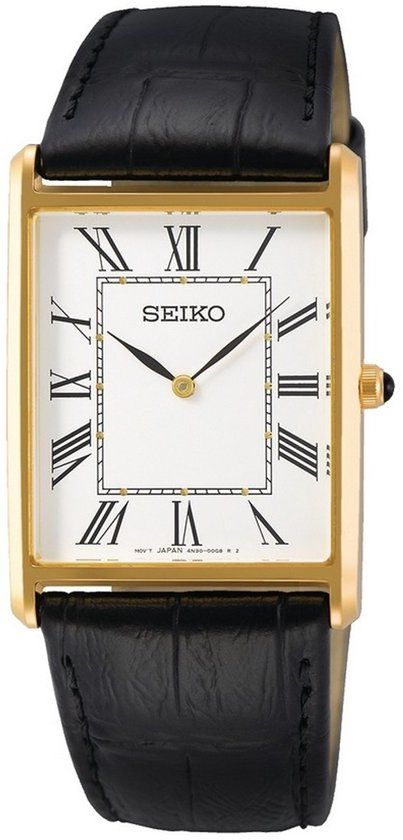 Seiko Herenhorloge - SWR052P1 - Classic - Zwart/Goudkleurig - Quartz - Leer
