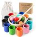 Jouet de tri Montessori en bois avec balles et gobelets - 12 pièces
