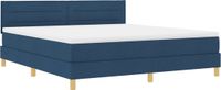 vidaXL Boxspringbed met kussens en hoofdbord, blauw, 180 x 200 cm, stof