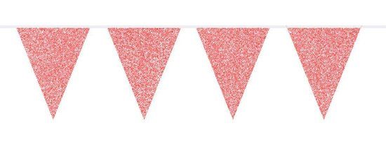 Folat Vlaggenlijn Glitter Rood (6 meter)