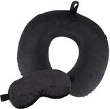 Tendance Reis nekkussen en oogmasker set - zwart