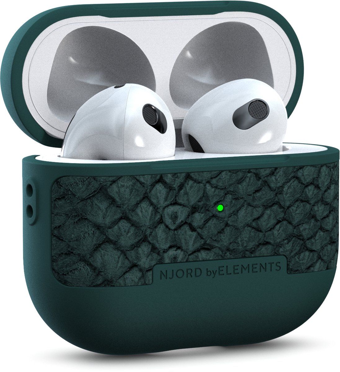 Njord byELEMENTS AirPods 3 Hoesje - Zalm leer - Salmon Leather Jörð - Groen