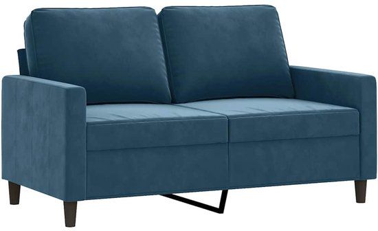 vidaXL Tweezitsbank 120 cm fluweel blauw