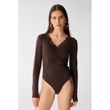 Shoeby bodytop - donkerbruin