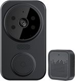 Merkloos / Sans marque Wan GmbH Video Deurbel - Visuele Intercom - Veilig Thuis - Draadloze Installatie - Zwart