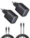 INIU 30W USB C Oplader, 2-pack Snellader met 1,5m 60W Kabel