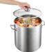 Casserole en acier inoxydable sans marque - Grande marmite à pâtes 20 litres - Avec couvercle en verre - Convient pour induction, gaz et électrique - Sans PFOA ni PFAS - Argent