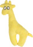 Flamingo Honden/Puppyspeelgoed PEBBLES Corduroy Giraf - 27 cm - Geel