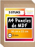 Creative Deco 5 x A4 MDF - Plaat | 300 x 210 x 3 mm