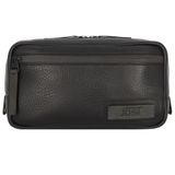 JOST Leren Toilettas Stockholm Washbag Black Zwart