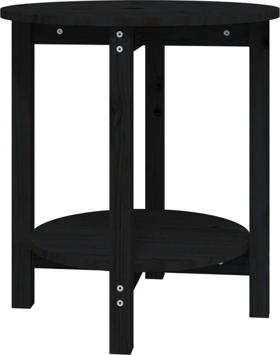 vidaXL Salontafel massief grenenhout zwart