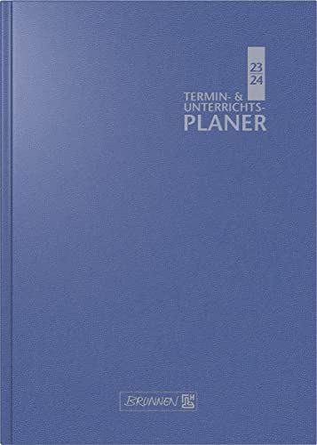 Brunnen 1075960304 Wochenkalender Lehrerkalender Termin- & Unterrichtsplaner 2023/2024 Lehrer-Sortiment 2 Seiten = 1 Woche Überformat A5: 17 x 24 cm Baladek-Einband blau