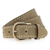b.belt Studded belt Leder - Dames - 85 cm - khaki