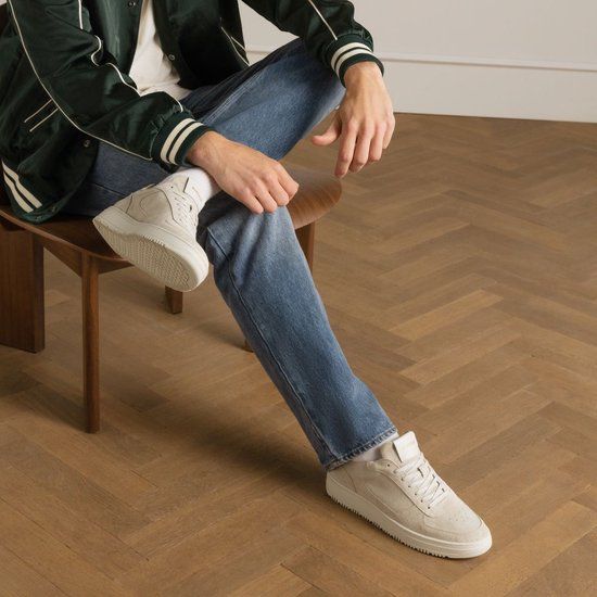 Manfield Heren Licht Grijze Suède Sneakers Maat 42