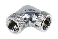 Alphacool 17038 HF L-connector 90° 2 x G1/4 binnendraad draaibaar - chroom