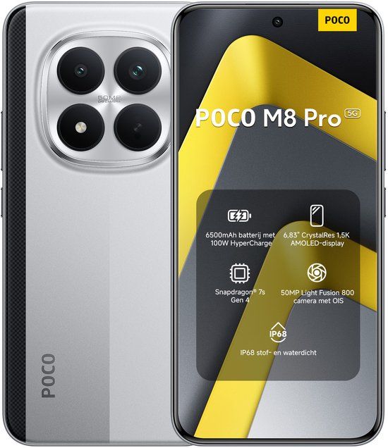 Xiaomi POCO M8 Pro 5G - 12 GB RAM - 512 GB - Zilver