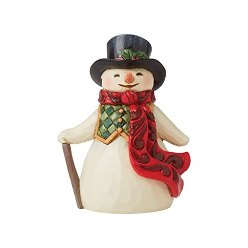 Enesco Jim Shore Heartwood Creek Snowman with Long Scarf, 10.7 cm, Multicolor