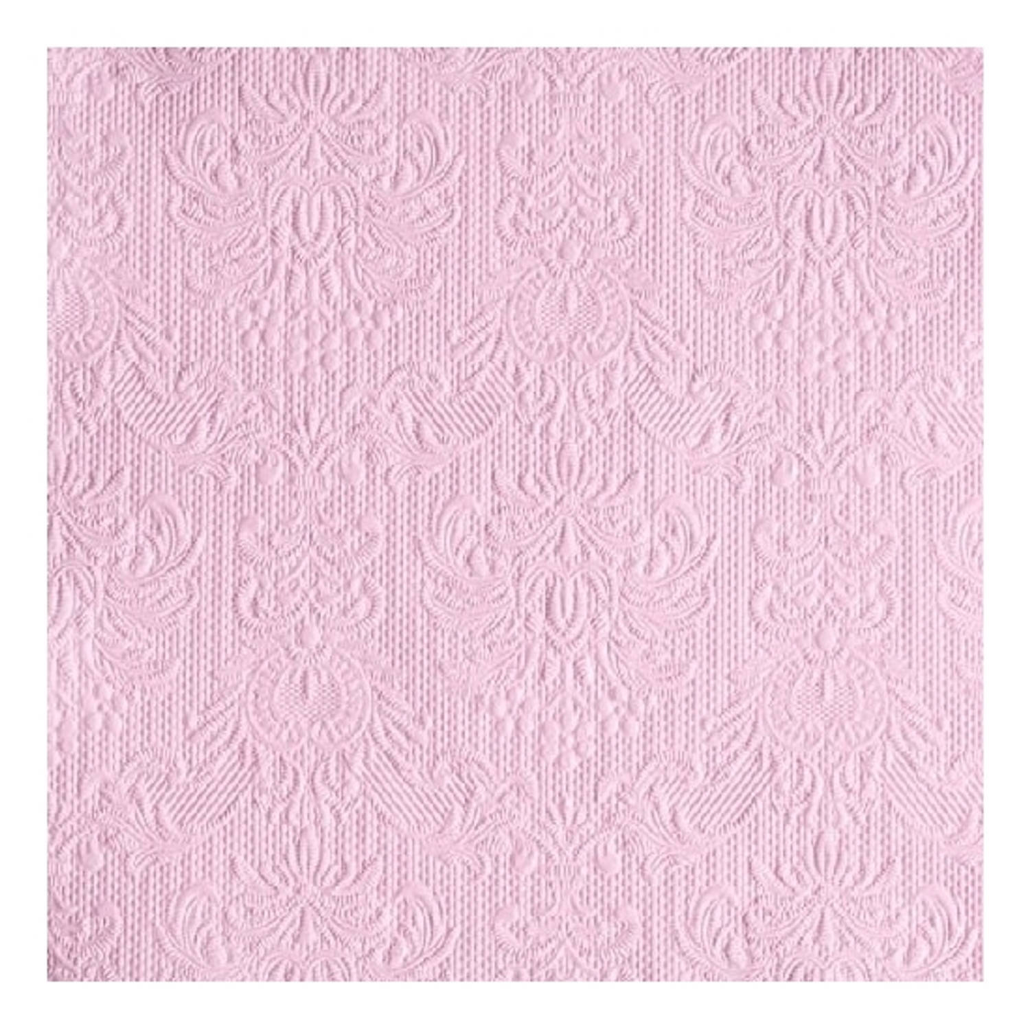 Ambiente 45x stuks Servetten roze barok stijl 3-laags - elegance - barok patroon - Feest artikelen - feest decoraties