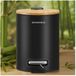 SONGMICS Cosmetica-emmer van 3 liter met deksel en stil pedaalmechanisme - Inktzwart