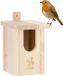 Relaxdays nestkastje voor halfholenbroeders, dennenhout, ophangen, invliegopening HxB: 95 x 55 mm, vogelhuisje, natuur