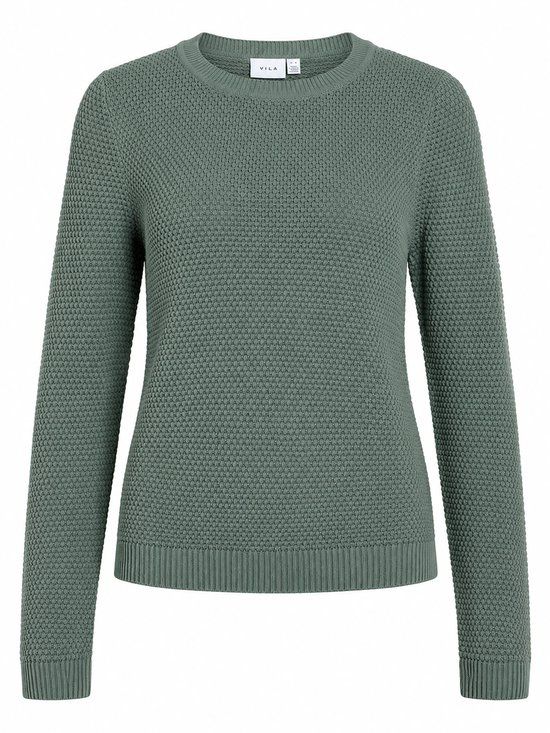 VILA Dames Gebreide Trui Gezellige Sweater Structuur Ontwerp met Ronde Hals VIDALO
