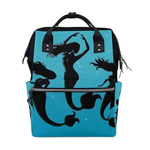 MONTOJ Zeemeermin Silhouette Canvas Rugzak Reiscampus Rugzak