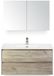 BES LED Dante Badmeubelset 100 cm - Craft Oak - Keramische Wastafel Wit Cover met Spiegelkast