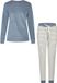 By Louise Dames Winter Pyjama Set Lang Badstof Blauw/Wit Gestreept - Maat XL