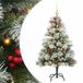 vidaXL Kunstkerstboom Groen en Wit 120 cm PVC Metaal Plastic
