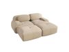 REDOM Modulaire Hoekbank - Frameloos & Antislip - Minimalistisch Design - Met Ribstof - Beige - 208x178x75 cm