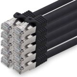 1aTTack.de 10m CAT7 LAN-netwerkkabel RJ45 10 Gigabit, 10 stuks - zwart