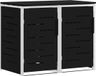 vidaXL Containerombouw voor 2 containers, 240L, Roestvrij staal, Zwart