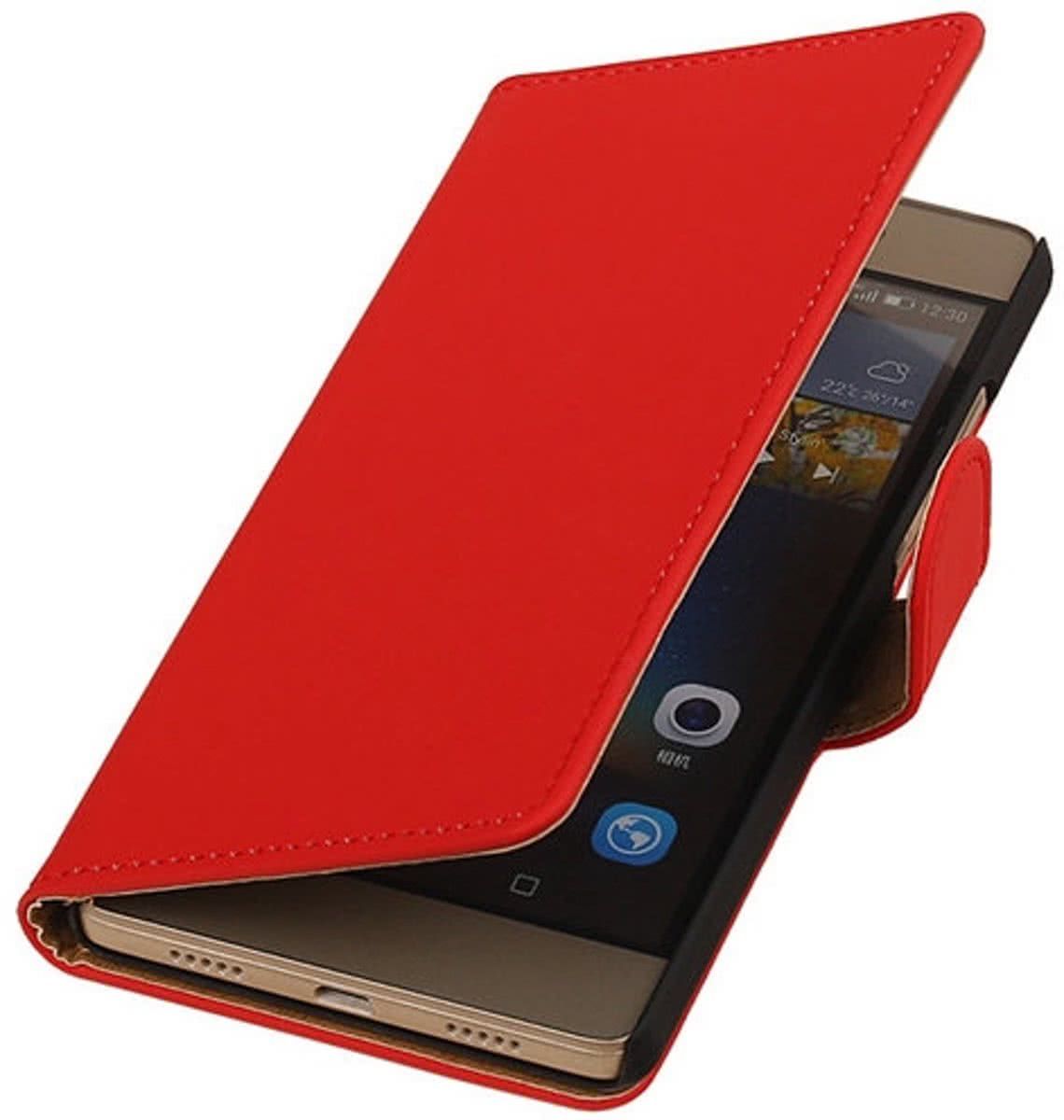 Best Cases Huawei G8 - Effen Booktype Wallet Hoesje Rood