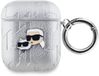 Karl Lagerfeld, Coque pour AirPods 1/2 - Karl & Choupette Motif Gaufré, Argent