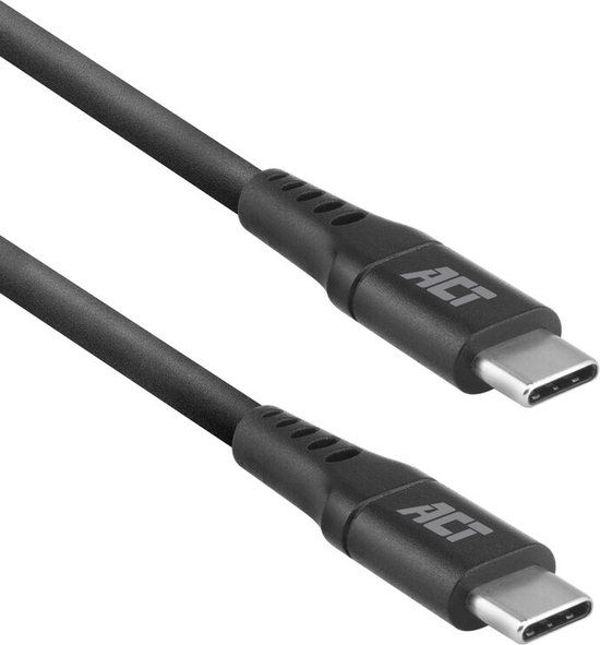 ACT USB-C 3.2 Gen1 Kabel - USB-C Male naar USB-C Male - 1 meter - Zwart