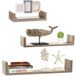 BAKAJI Set van 3 wandplanken, modern design met zijranden, plank, 1 legplank van MDF-hout, verschillende maten (eiken)
