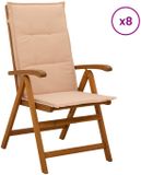 vidaXL Ligstoelen voor Tuin 8 st Naturel Massief Acacia Hout