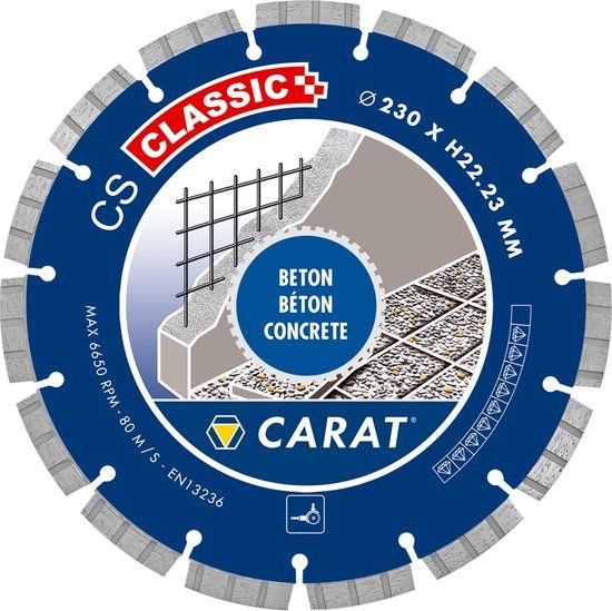 Carat CSC1253000 Diamantzaagblad - 125 x 22,23mm - Beton - Droogzagen