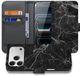 B2Ctelecom Apple iPhone 17 Pro Bookcase Zwart Marmer Met Pasjesvak Luxe