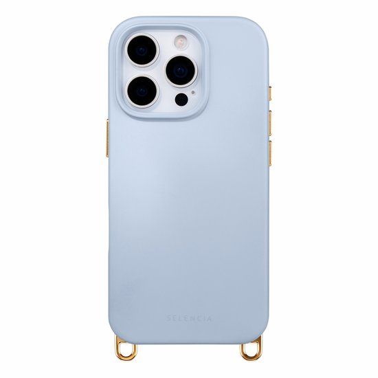 Selencia Rivièra MagSafe Backcover met afneembare haakjes voor de Apple iPhone 16 Pro Max - Powder Blue
