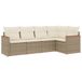 vidaXL 5-delige Loungeset met kussens, polyrattan, beige