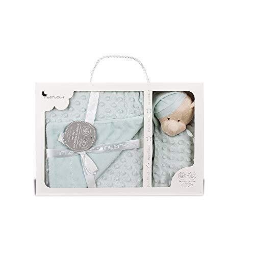 Interbaby deken en knuffeldoek 110 x 80 cm fleece groen