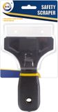DID Glasschraper/verfkrabber - kunststof - zwart - soft grip - 11 cm - verf verwijderen