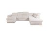 DAYTONA Canapé d'angle convertible panoramique 5 à 6 places - Velours côtelé beige - Avec coffre - L 326 x H 94 x P 216 cm
